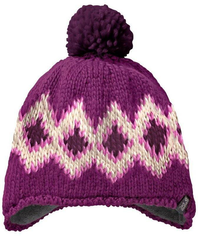 Jack Wolfskin Diamond Knit Cap Kidsdark peony Jack Wolfskin Diamond Knit Cap Kids