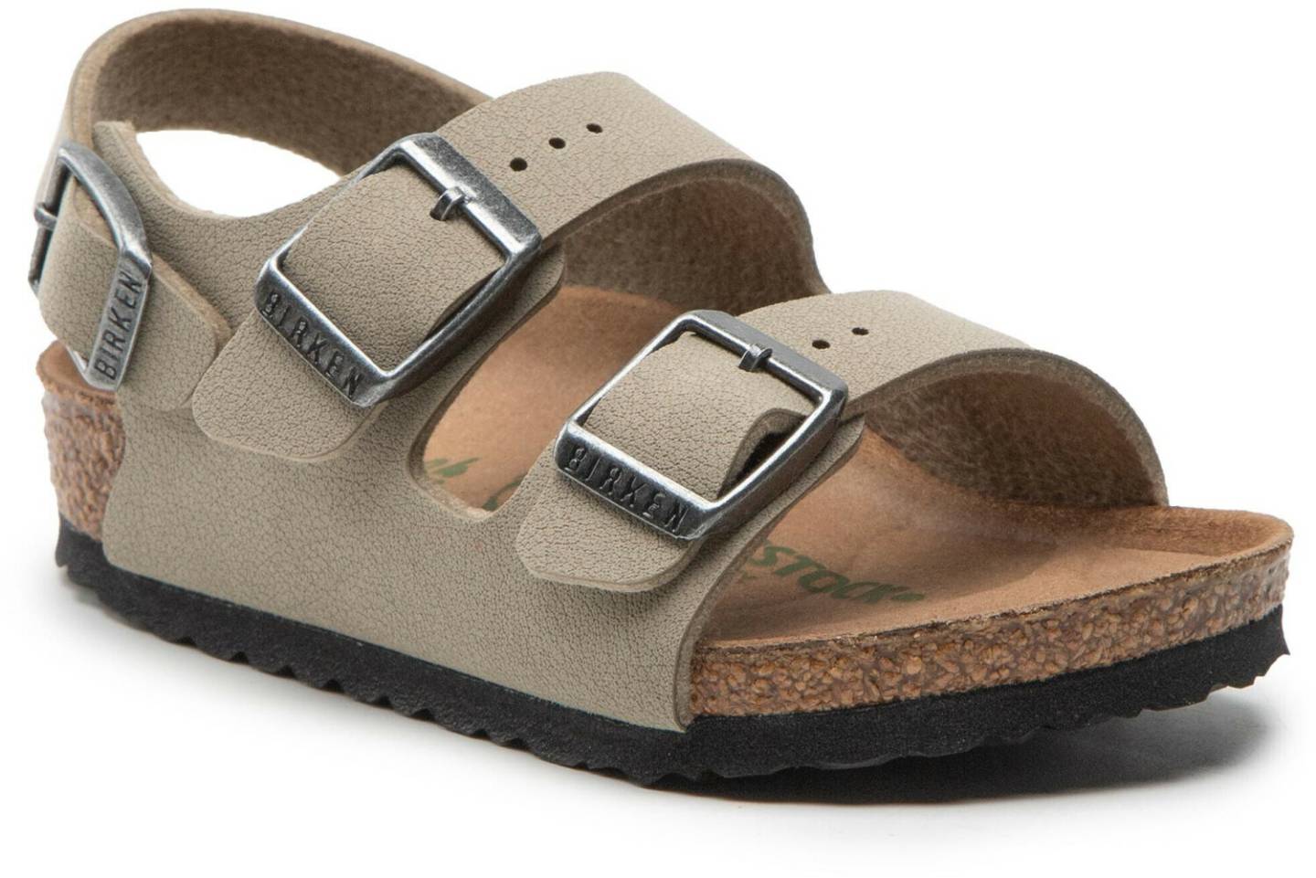 Birkenstock Milano Kids Vegan Birko-Flor Nubuck Birkenstock Milano Kids Vegan Birko-Flor Nubuck(schmal) faded khaki